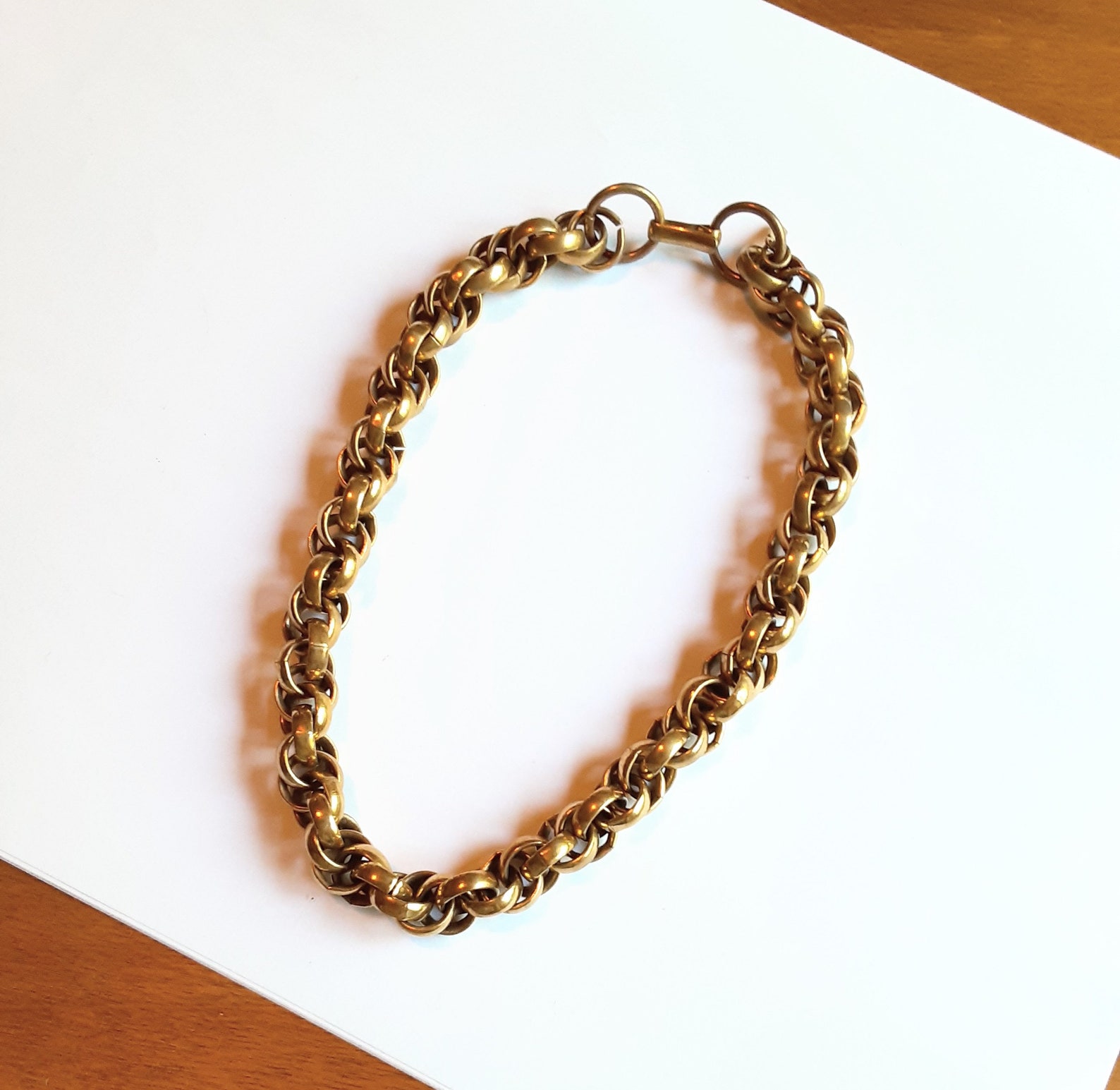 Rope Chain Necklace Collar Choker Gold Tone Bold Etsy