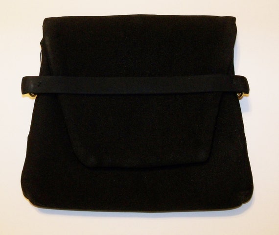 Black Clutch Purse Handbag 1940s Signed HL USA Vi… - image 2
