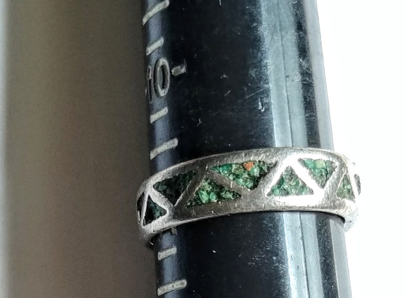 Ring El Anille Sterling Silver Turquoise Chips Vintage Jewelry Vendimia Joyeria Needs Repair SOLD AS IS