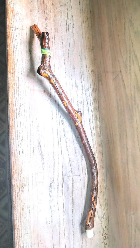 Hand Carved Wood Cane: Left Handed Emmaus Walking Stick, Cosplay Prop