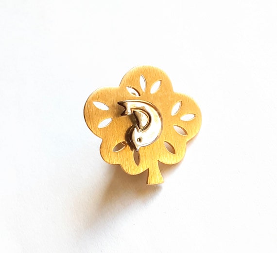 Vintage Avon Christmas Pin: Gold Partridge in Pea… - image 6