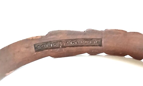 Hallmarked Solid Copper Bracelet Sunburst Design … - image 10