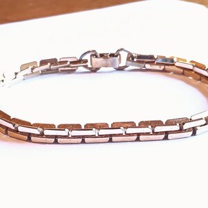 Vintage Artistry Gold Tone Mens Bracelet, 1980s Chain Link