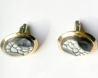 Cuff Links White Dark Gray Abstract Groom Groomsmen Men Wedding Cufflinks Jewelry Fathers Day Gifts for Men Yours Occasionally