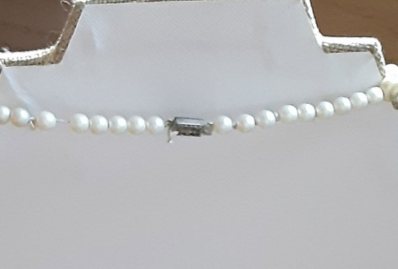Faux Pearl and Faux MOP Necklace Collar Silver To… - image 8