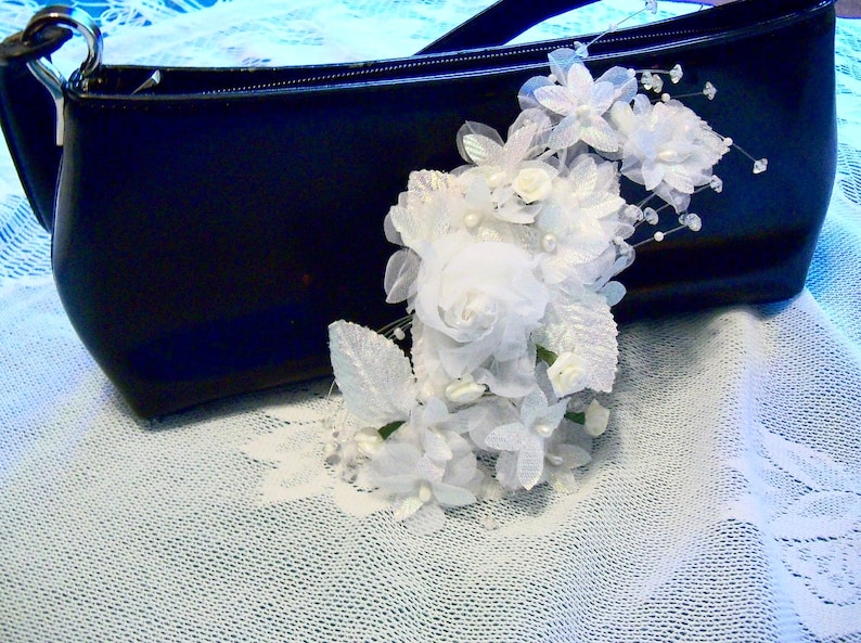 Handmade Hair Accessory White Flowers Wedding Bride Bridal Second Wedding Copricapo Sposa Gift Guide Women