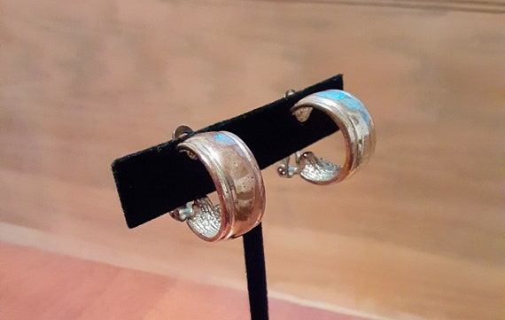 Hoop Earrings Aretes 916 Russian Sterling Silver … - image 3