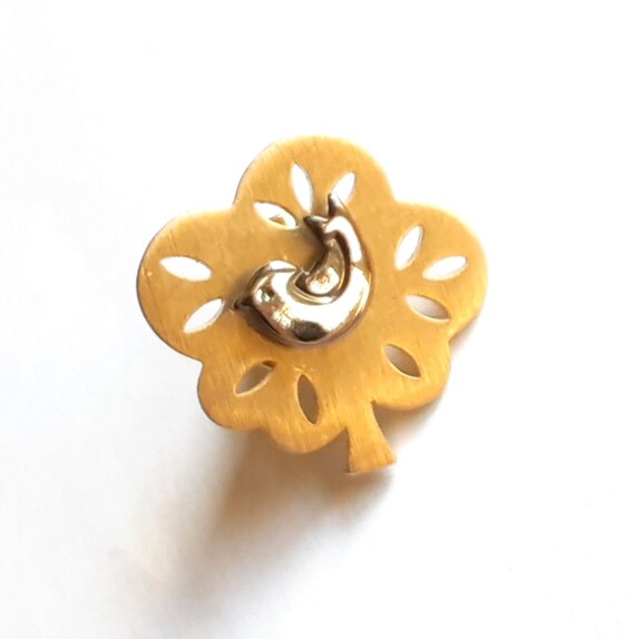 Vintage Avon Christmas Pin: Gold Partridge in Pea… - image 3