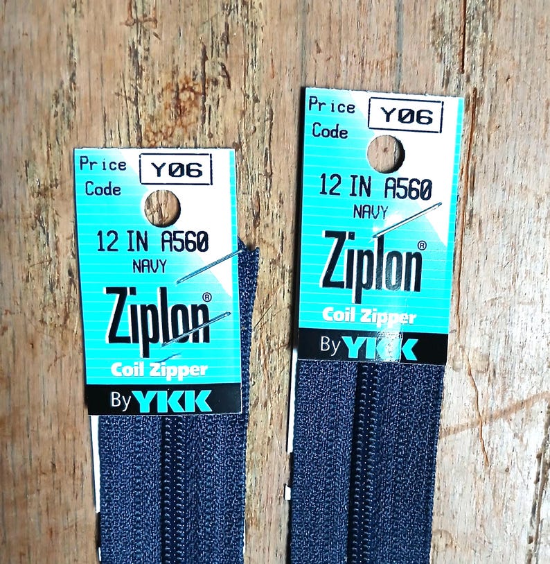 Ziplon 12 Inch Navy Blue Coil Zippers 100% Polyester by YKK and A&E INC