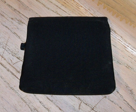 Black Clutch Purse Handbag 1940s Signed HL USA Vi… - image 6