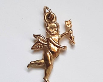 Cupid Charm for Bracelet Pulsera or Purse Bolso Gold Tone Vintage Jewelry Vendimia Joyeria Yours, Occasionally