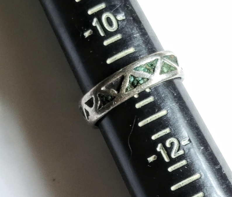 Ring El Anille Sterling Silver Turquoise Chips Vintage Jewelry Vendimia Joyeria Needs Repair SOLD AS IS