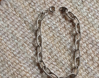 Avon Kettenglied Bettelarmband silberfarben für Männer oder Frauen Vintage Schmuck Ihr, Gelegentlich