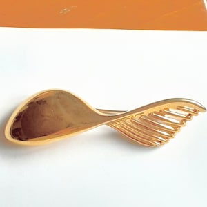 Monet Gold Tone Bar Pin: Vintage Abstract Brooch