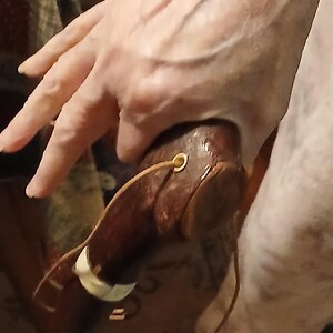Hand Carved Wood Cane: Left Handed Emmaus Walking Stick, Cosplay Prop image 11