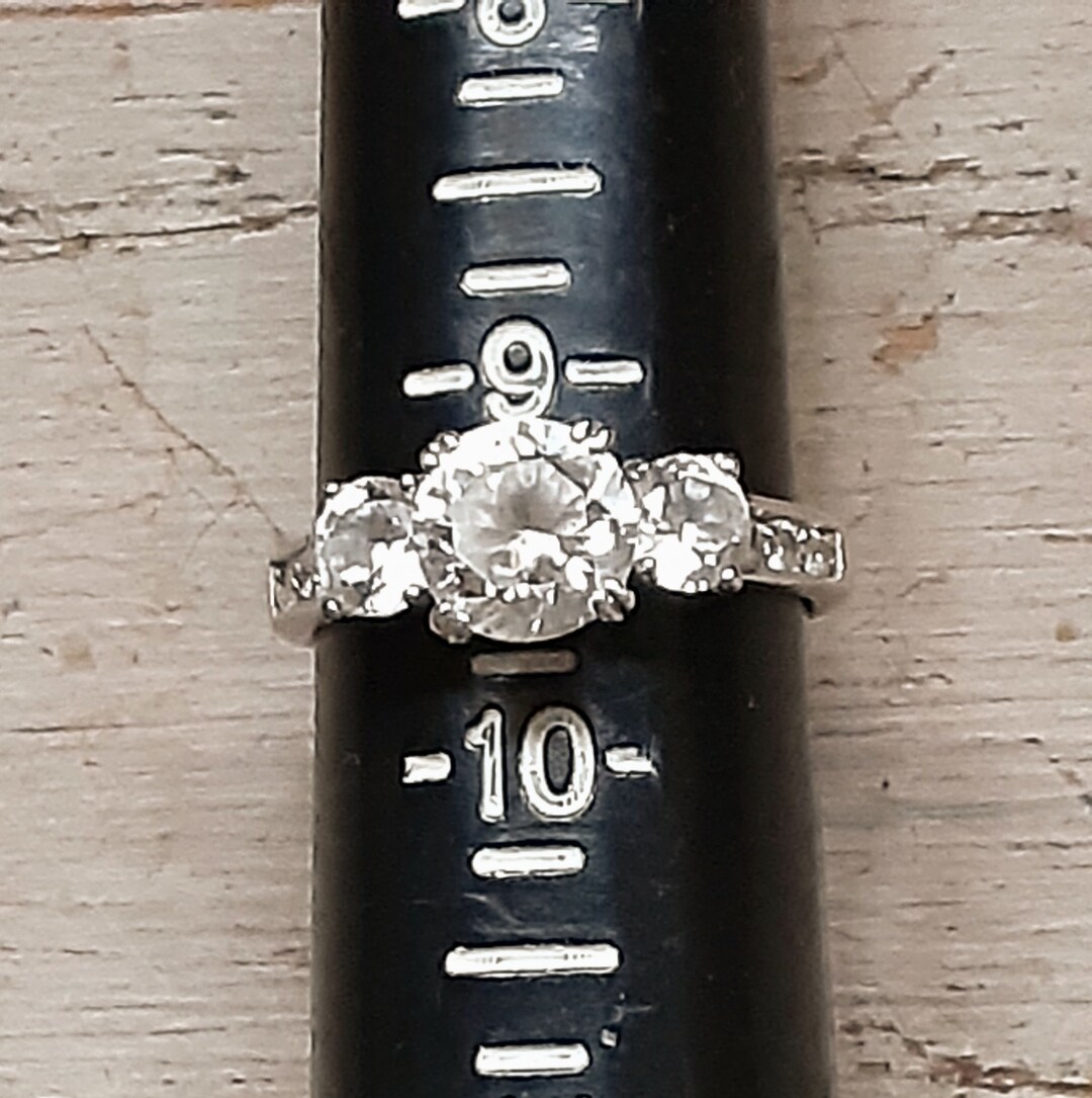 Rsc Wedding Rings Signed RSC Vintage CZ Ring: Sterling Silver Engagement Jewelry, Size 9. ...