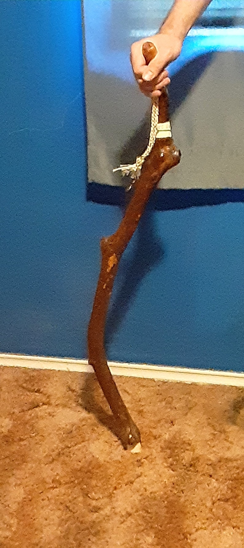 Cane Hand Whittled Crafted Carved Wood Left Handed by Emmaus Canes Cosplay Rip Van Winkel Fathers Day Mothers Day Gifts Yours, Occasionally