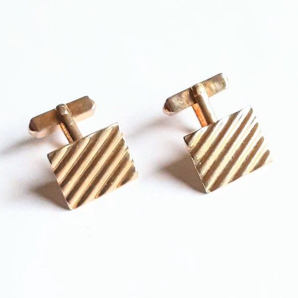 Signed Swank Cufflinks Cuff Links Gold Tone Vintage Mens Jewelry Accessories Yours, Occasionally