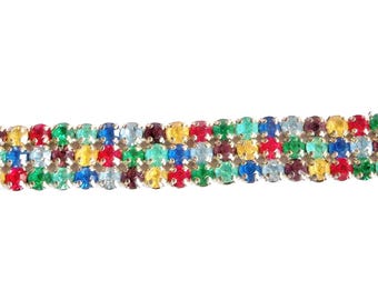 Horquilla para el cabello vintage hecha a mano con diamantes de imitación de arcoíris