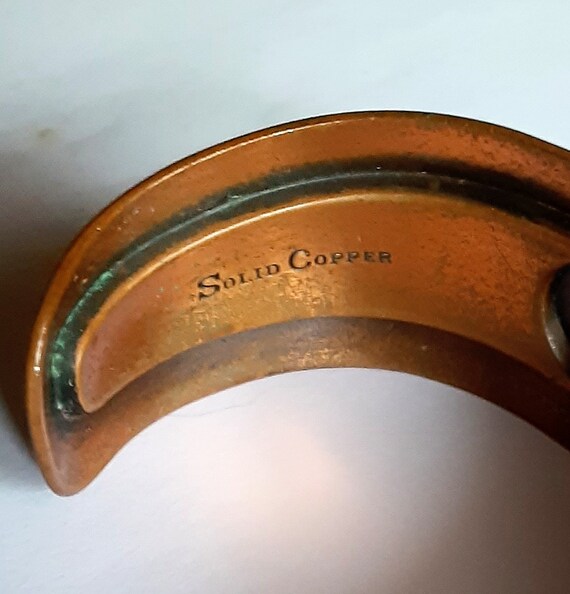 Solid Copper Cuff Bracelet: Vintage Unisex Jewelry - image 7