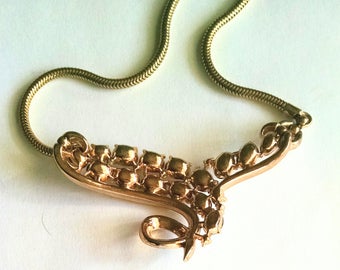 Collier Vintage Plastron Ras Du Cou Signé Trifari – Double Chaîne Dorée #U150