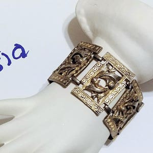 Bracelet Pulsera 916 Sterling Silver Russian Repousse Flower Panel Links Circa 1980s Vintage Jewelry Vendimia Joyeria Yours, Occasionally image 4