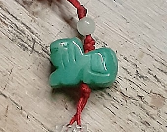 Fu Dog Zipper or Cell Charm Green Jade Turquoise Beads Flower Beads Vintage Accessories Vendimia Accesorios Yours, Occasionally