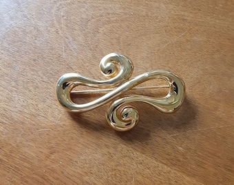 Brooch Broche Pin Gold Tone Signed Carolee Vintage Jewelry Vendimia Joyeria Yours, Occasionally