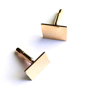 Vintage Swank Cuff Links: Gold Tone Rectangular Groomsmen Gift