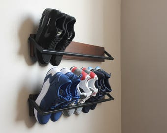 An der Wand befestigtes Schuhregal, minimalistischer schwebender Schuhhalter, Metallschuh-Organizer für Eingangsbereich, platzsparendes Sneaker-Aufbewahrungsregal