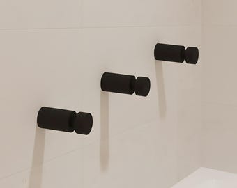 Black wall hooks for bathroom, minimalist coat hooks, modern wall mounted hooks, metal towel hooks, bathroom and entryway organizer