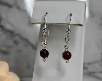 Golden Swan Stone Dangle Earrings | Handmade 925 Sterling Silver Natural Gemstone