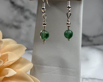Pendientes colgantes de calcedonia / Piedra preciosa natural hecha a mano en plata de ley 925
