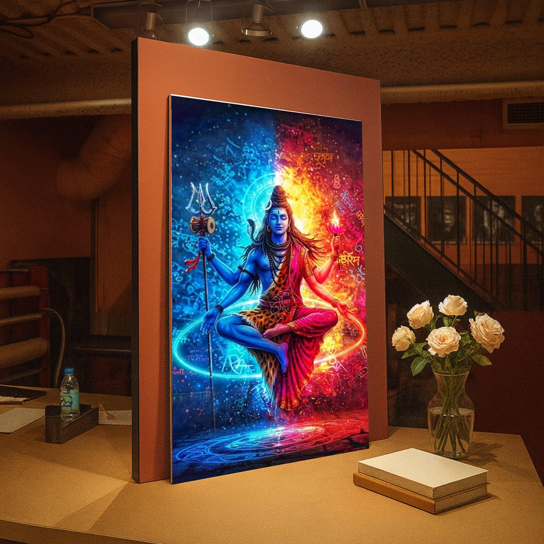 Shiva Meditation Canvas Wall Art, Hindu God Artwork, Spiritual Yoga ...