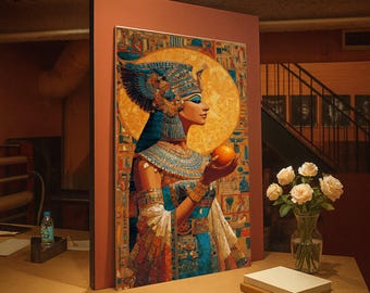 クレオパトラ エジプト王女 - エジプト美術 - キャンバスに手描きされ