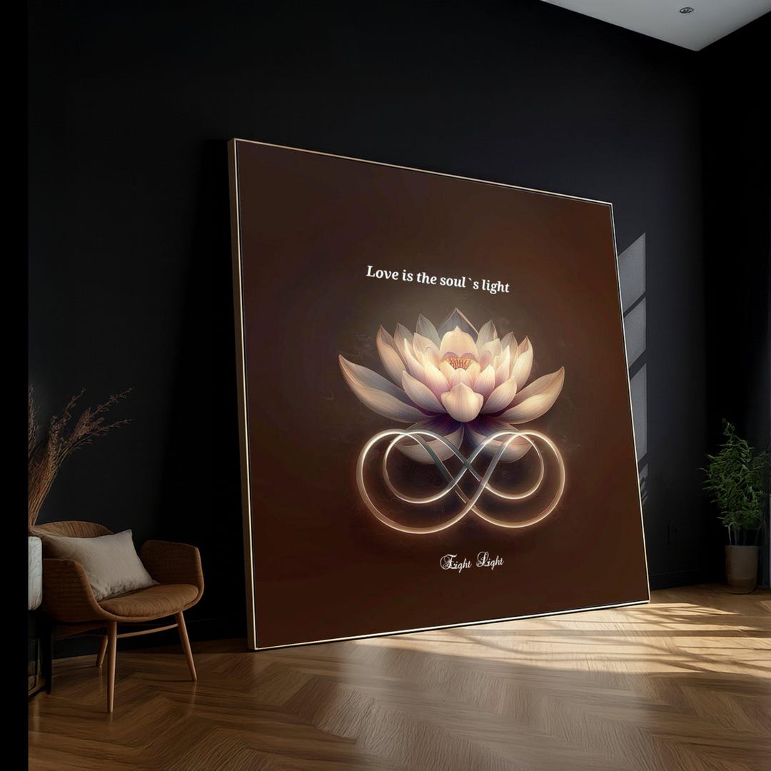 Inspirational Lotus Flower Canvas, Infinity Symbol Wall Art, Love Quote ...