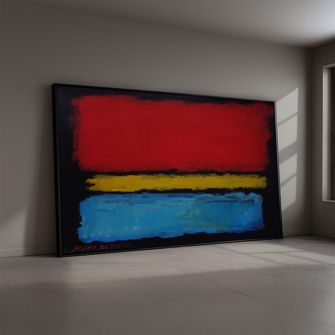 Abstract Color Block Canvas Wall Art by Mark Rothko, Modern Red Yellow ...