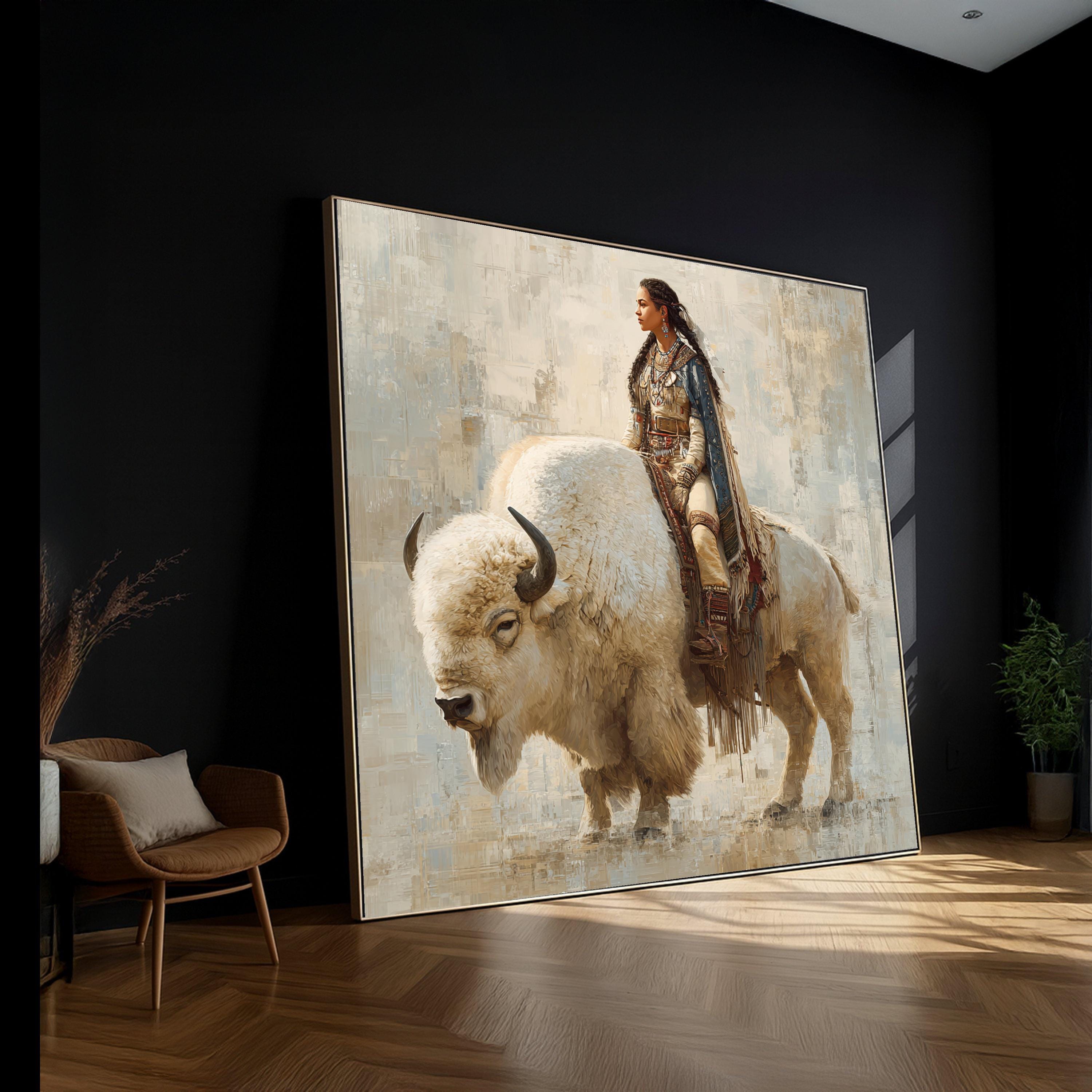 White buffalo calf woman print - Etsy 日本