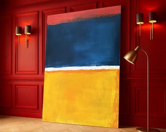 Bold Color Block Canvas Wall Art, Modern Abstract Painting, Vibrant Home Decor, Geometric Canvas Design, Contemporary Wall Decoration