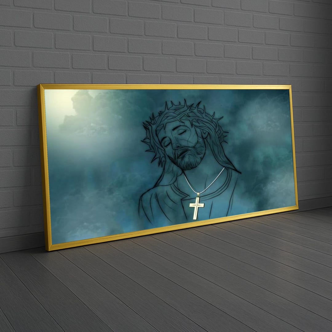 Jesus Christ Crown of Thorns Canvas, Religious Wall Art, Christian ...