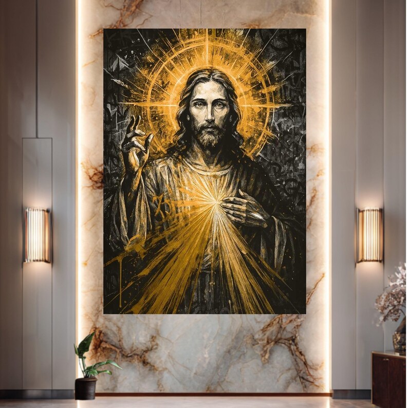 Cuadro de pared del Sagrado Corazón de Jesús, decoración religiosa ...