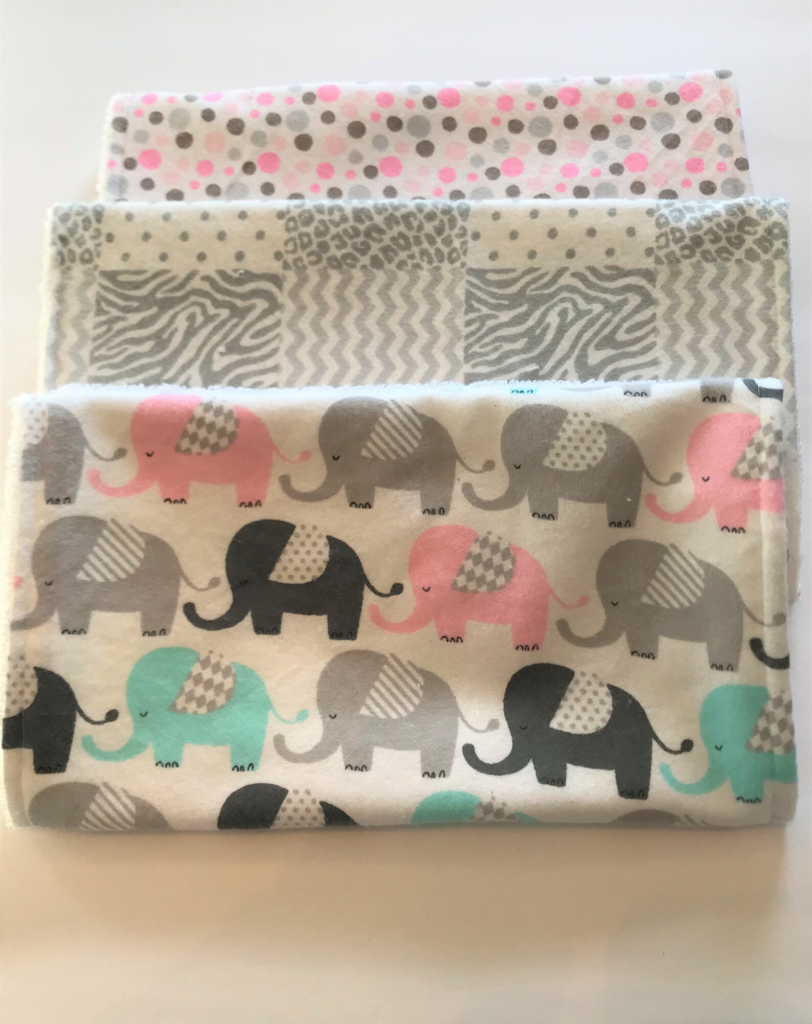 Nursery set burp Cloth Baby Elephant Burp ClothsSet of 3 Etsy