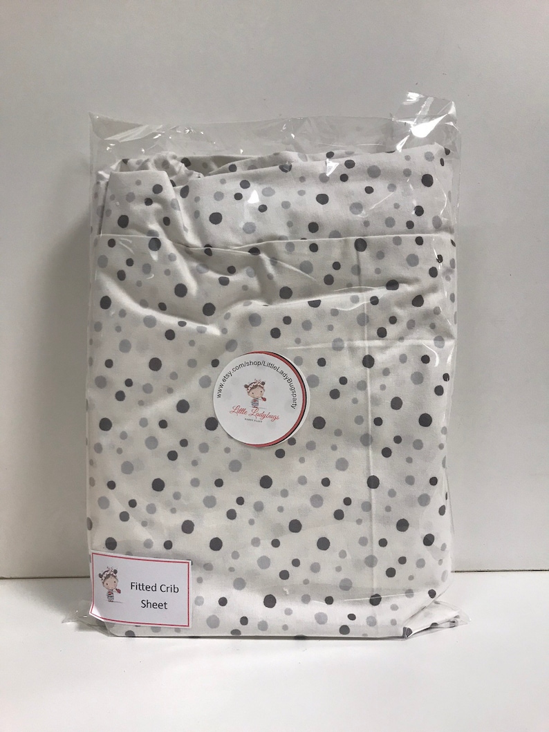 Gray polka dot Fitted Crib Sheet-Grey polka dot fitted crib sheet neutral fitted sheet Baby Shower Gift Gray bubbles Cotton Fabric Crib