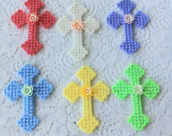 Cross ornaments, Christmas Tree Ornaments, Easter Tree Ornaments ,6 crosses