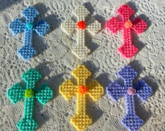 Cross ornaments, Christmas Tree Ornaments, Easter Tree Ornaments ,6 crosses