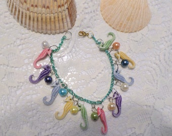 Multicolor Seahorse Charm Bracelet