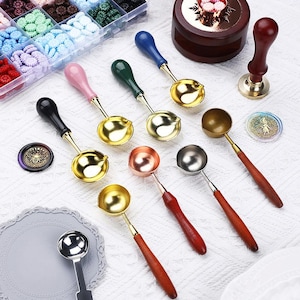 Sealing Wax Spoon, Retro Melting Spoon for Wax Seal Stamps, Non-Scald Handle，wax seal stamp accessories