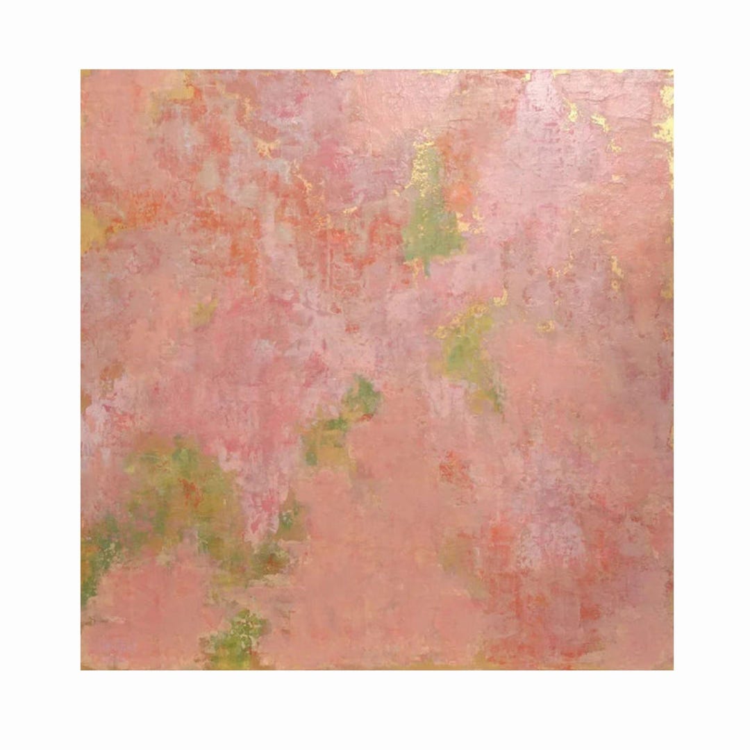 Hand-painted Pink Gold Abstract Painting: Textured Canvas Wall Art - Etsy