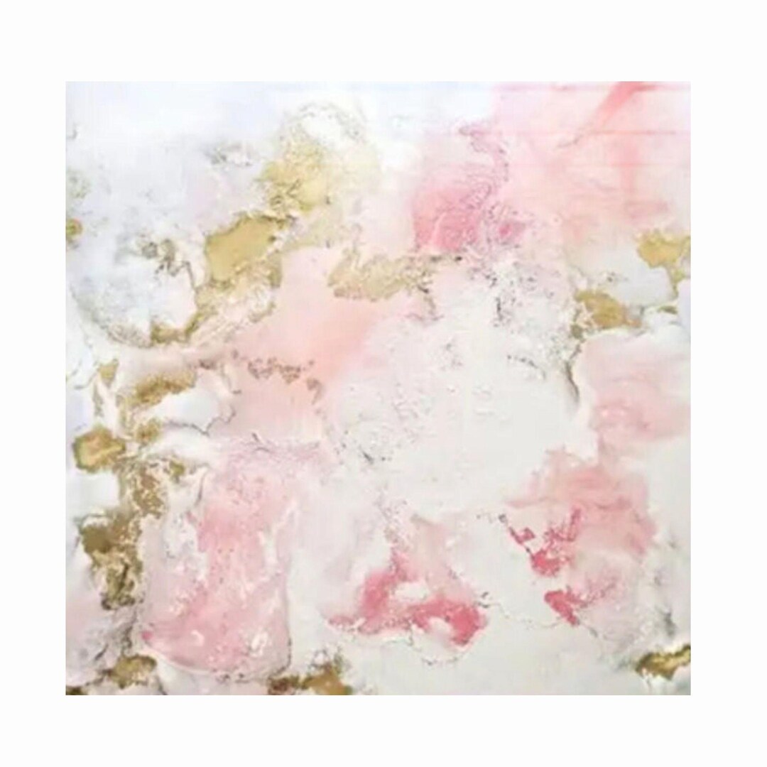 Hand Painted Pink and Gold Abstract Canvas Art: Textured Wall Decor - Etsy