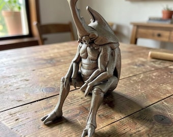 Dark Brass Rhino Beetle Figurine Vintage Insect Sculpture With Dark Antique Finish Miniature Desk Ornament Gift For Collector Or Curio Shelf